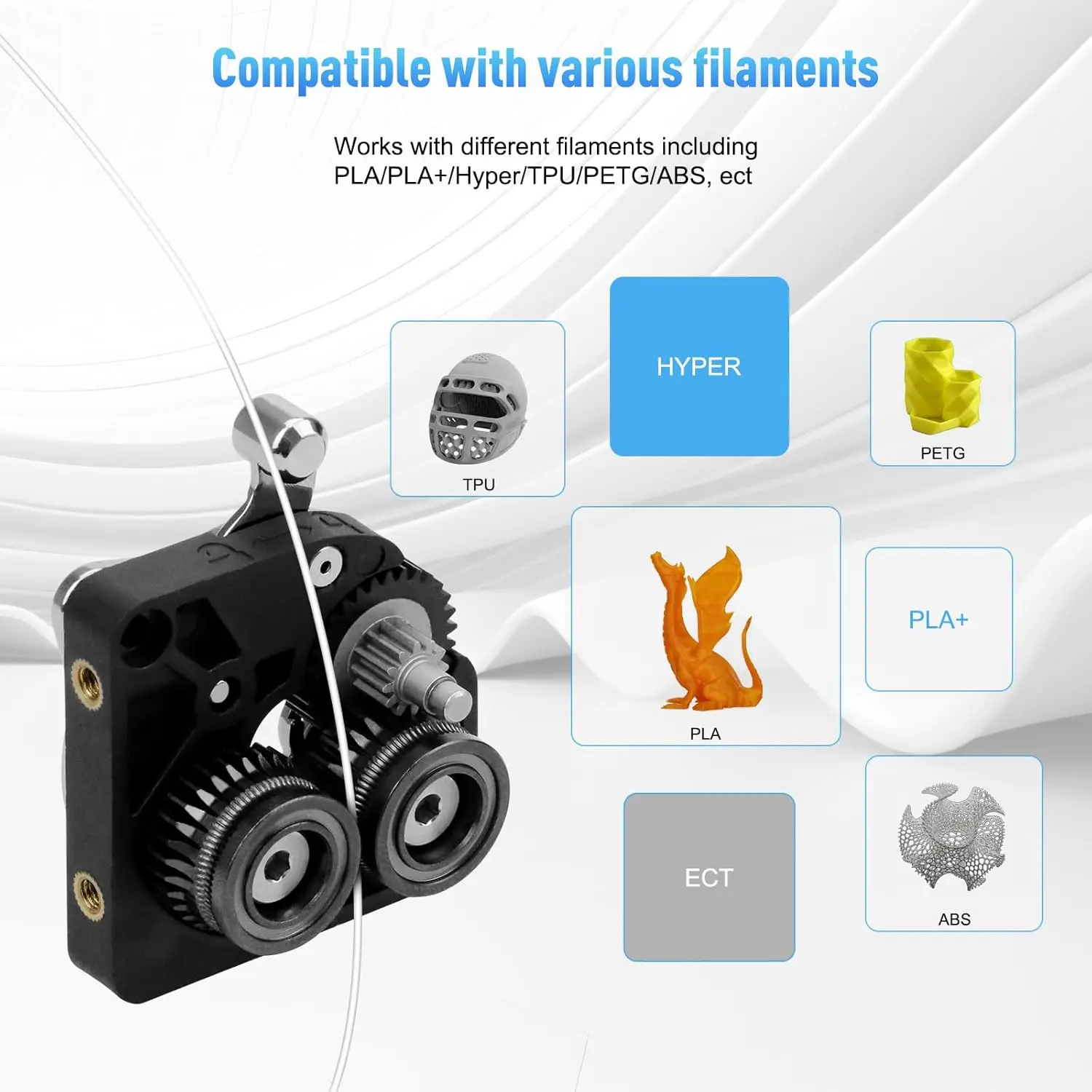 2pcs Upgrad Hardened Steel Filament Drive Motor Extruder Gears Wheel for K1 / K1 Max / K1C 3D Printer Accessories Parts