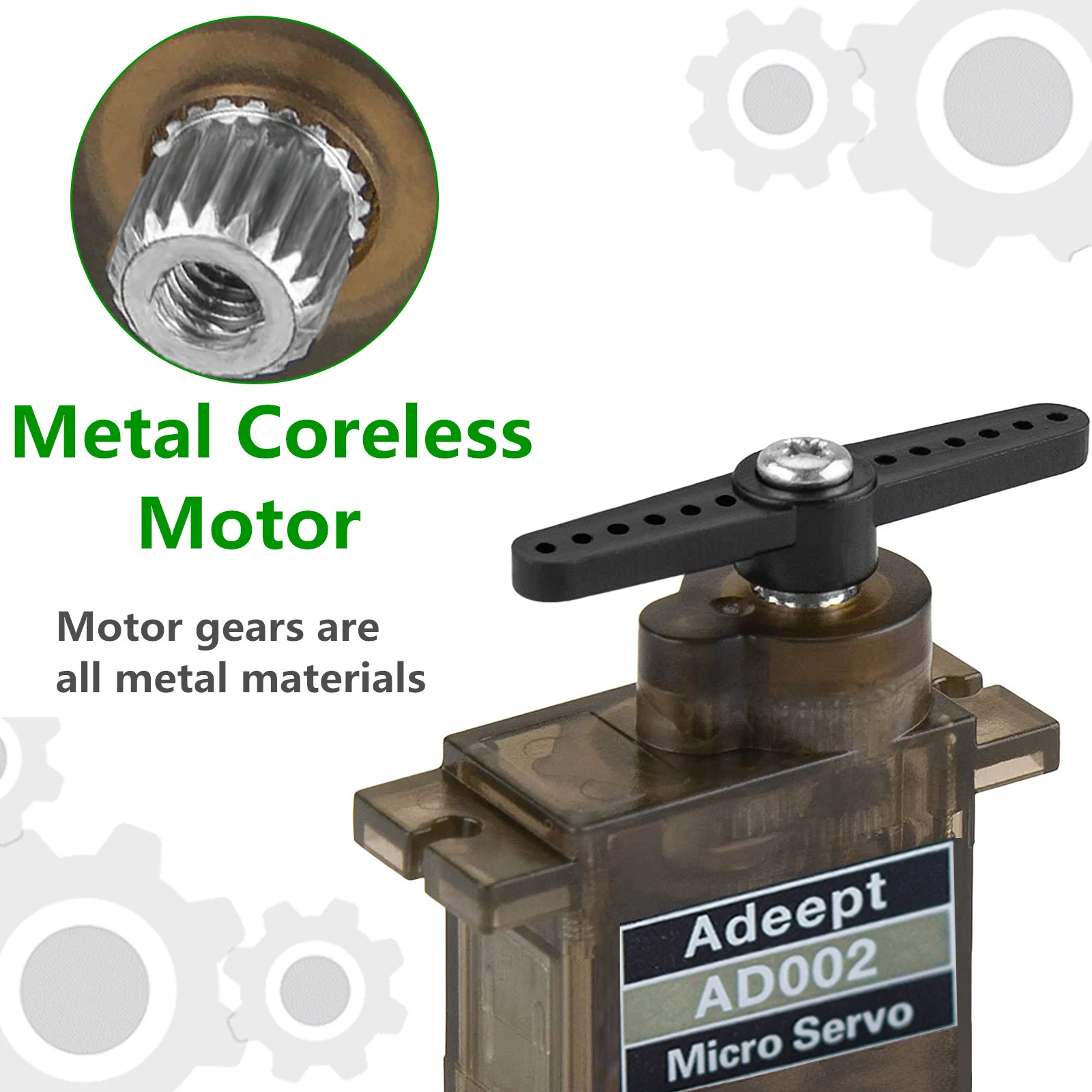 Adeept-Robot inteligente AD002 MG90S para coche, helicóptero, avión y barco, Micro Servo de 9G con engranaje de Metal, 4 unidades