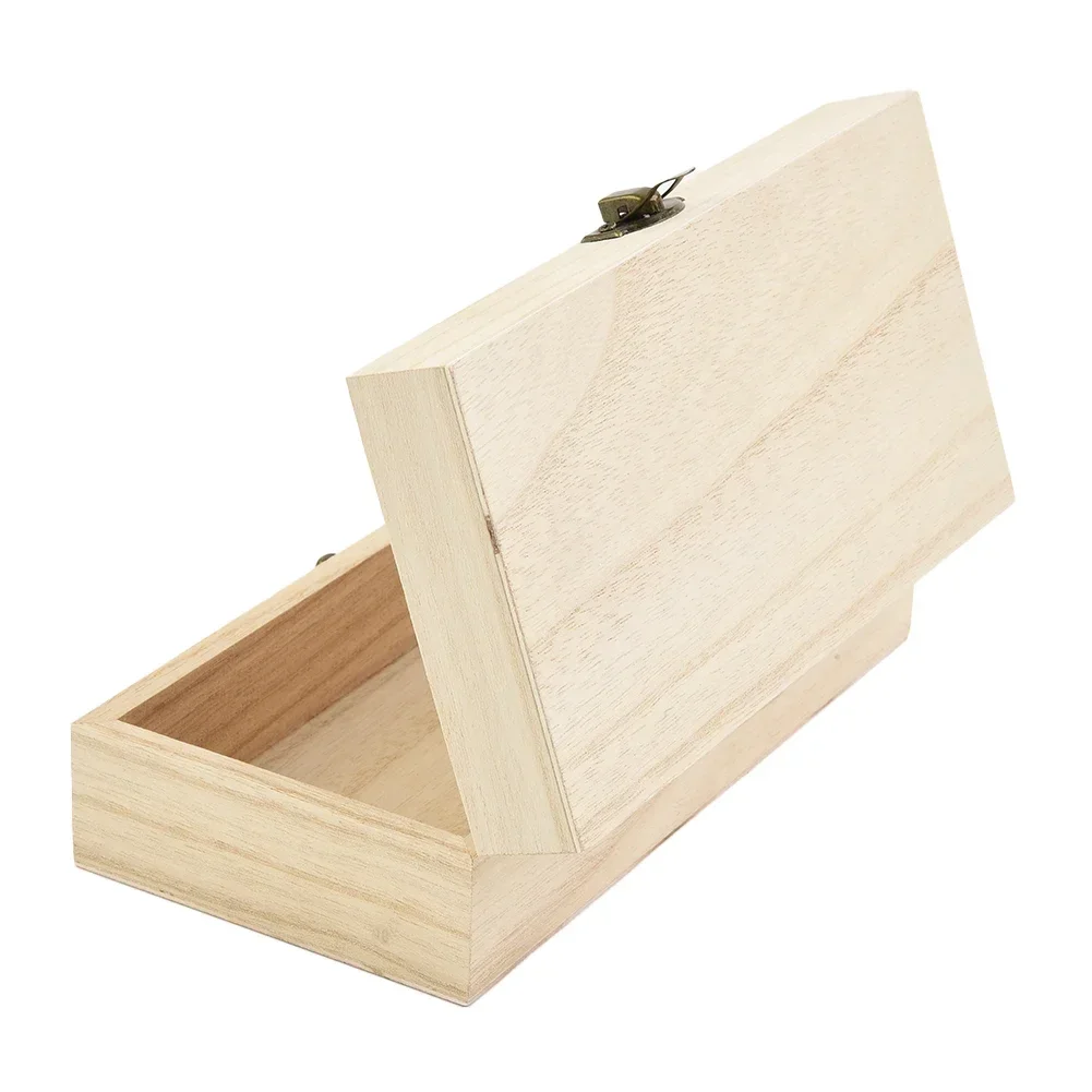 Wooden Storage Box Rectangular Retro Box Hinged Clamshell Gift Box Desktop Jewelry Cosmetics Sundries Storage Case Box Container