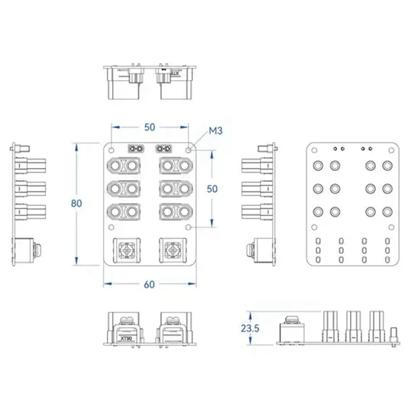 Pour carte de Distribution d'énergie Holybro carte d'entrée supérieure pour Holybro (PDB) 300A entrée supérieure pour câble adaptateur