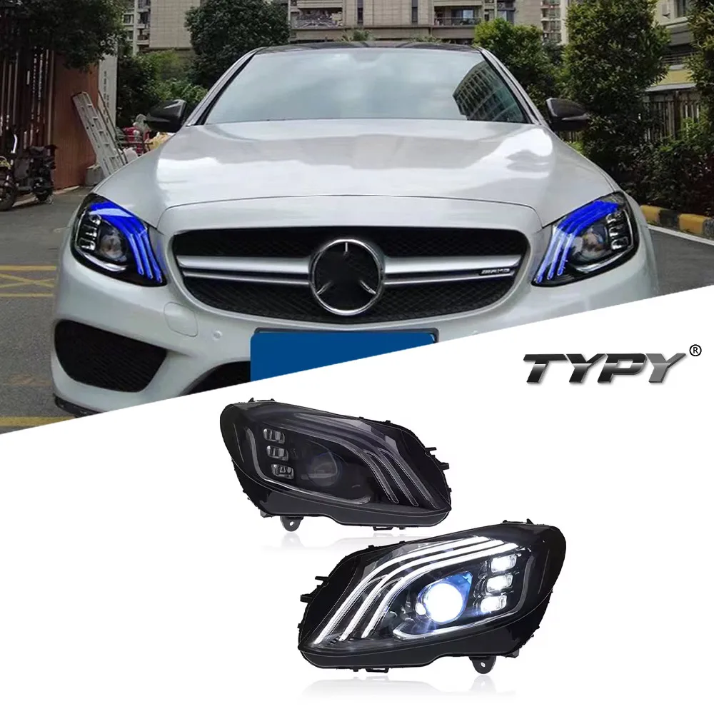 

TYPY Car HeadLamp For Benz C-Class W205 2015-2021 Upgrade Modified NEW Benz Dynamic Turn Signal Lamp LED Car Headlamp Assembly