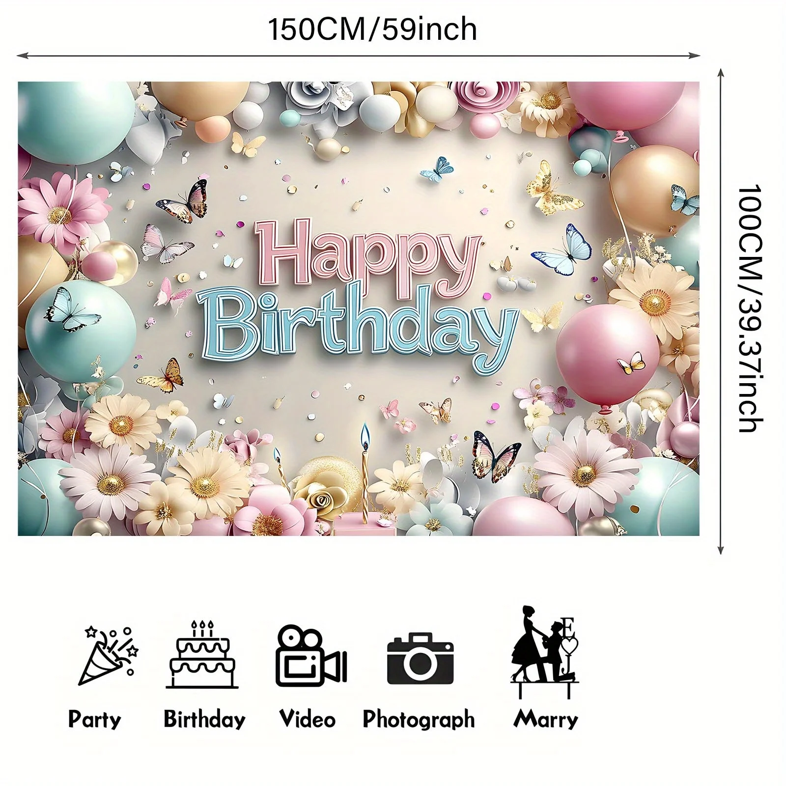 بالونات وردية ولافتات خلفية زهرية، مناسبة لحفلات الزفاف وأعياد الميلاد والذكرى السنوية والاحتفالات الداخلية والخارجية #6