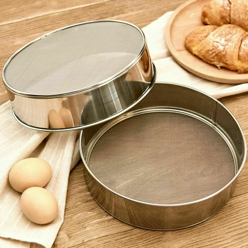 

Stainless Steel Flour Sieve Kitchen Cooking Sieve Fine Mesh Tea Pasta Strainer Rice Pastry Utensils Kitchen Tools Accessories