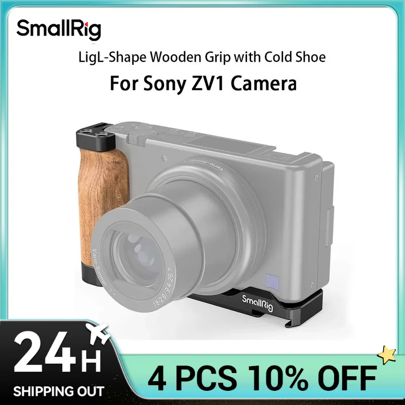 SmallRig untuk Kamera ZV1 Vlog Rig L-bentuk Pegangan Kayu dengan Sepatu Dingin untuk Kamera Sony ZV1 Vlogging Aksesoris 2936