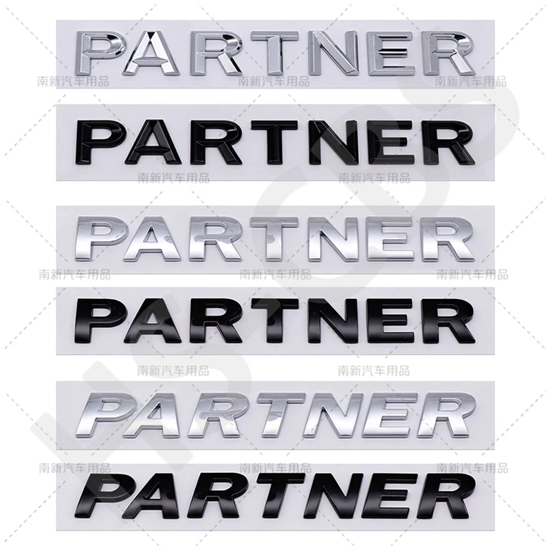 Emblema 3D PARTNER ABS con letras para la parte trasera del coche, adhesivo para el parachoques, emblema para Peugeot 107 207 307 308 407 408 508 4008 5008