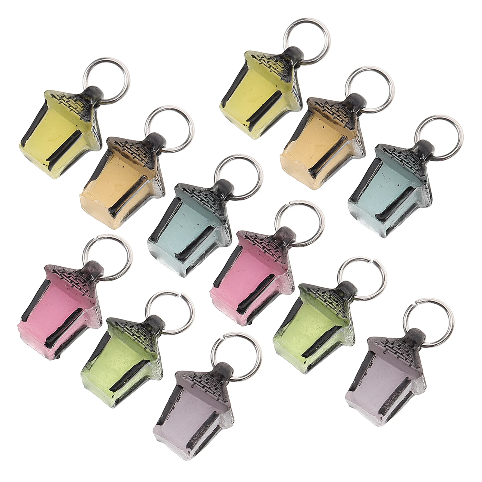 

12pcs Luminous Mini Landscape Ornaments Artificial Lantern Decor Diy Crafts Accessories Mini Resin Glow Dark Charm Exquisite