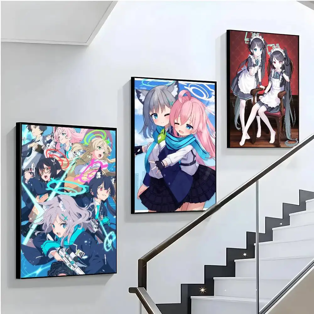 Animation Blue Archive Art Sticky Wall Waterproof Home Living Room Bedroom Bar Aesthetic Decoration