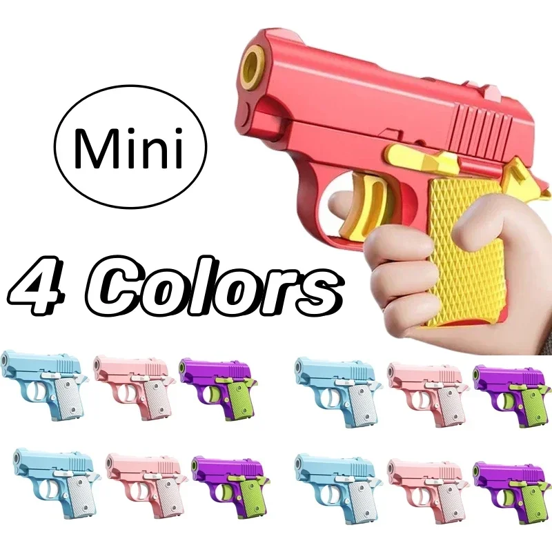 Children Mini 3D Printed Toy Guns Boys Girls Fidget Pistol Model Toys Adults Stress Relief Decompression Gift for Kids Birthday