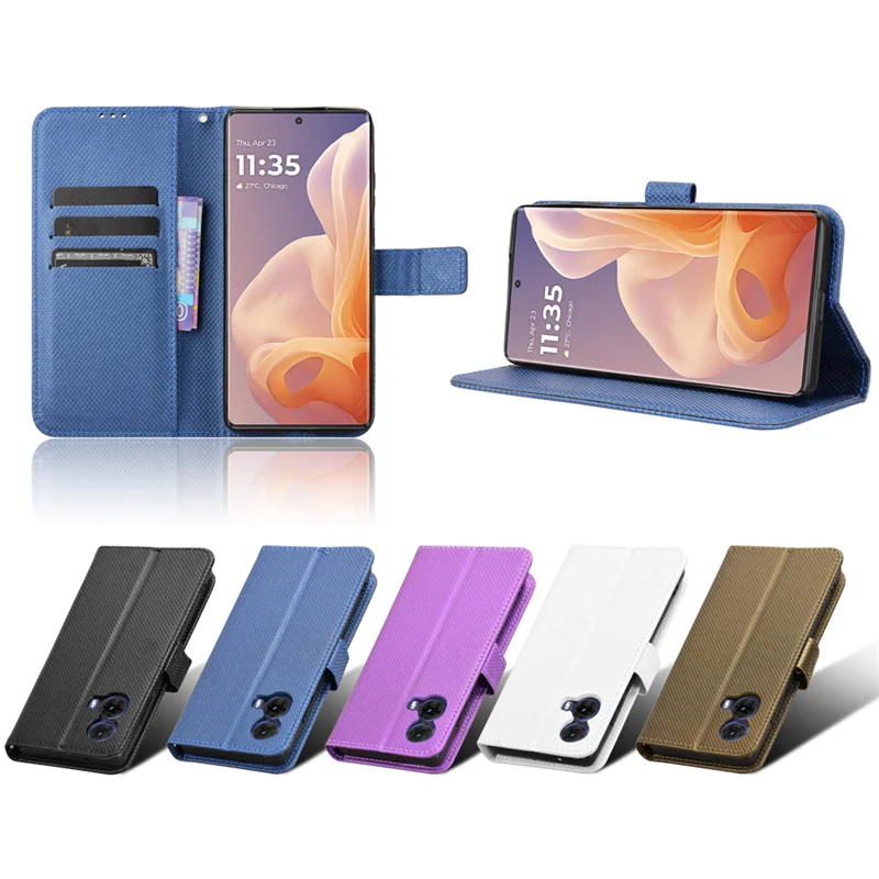 กระเป๋าสตางค์แม่เหล็กติดเพชร5G เหมาะสำหรับ Motorola Moto G85เคสกระเป๋าโทรศัพท์5G แบบหนังหรูสำหรับ S50 Moto Neo 5g