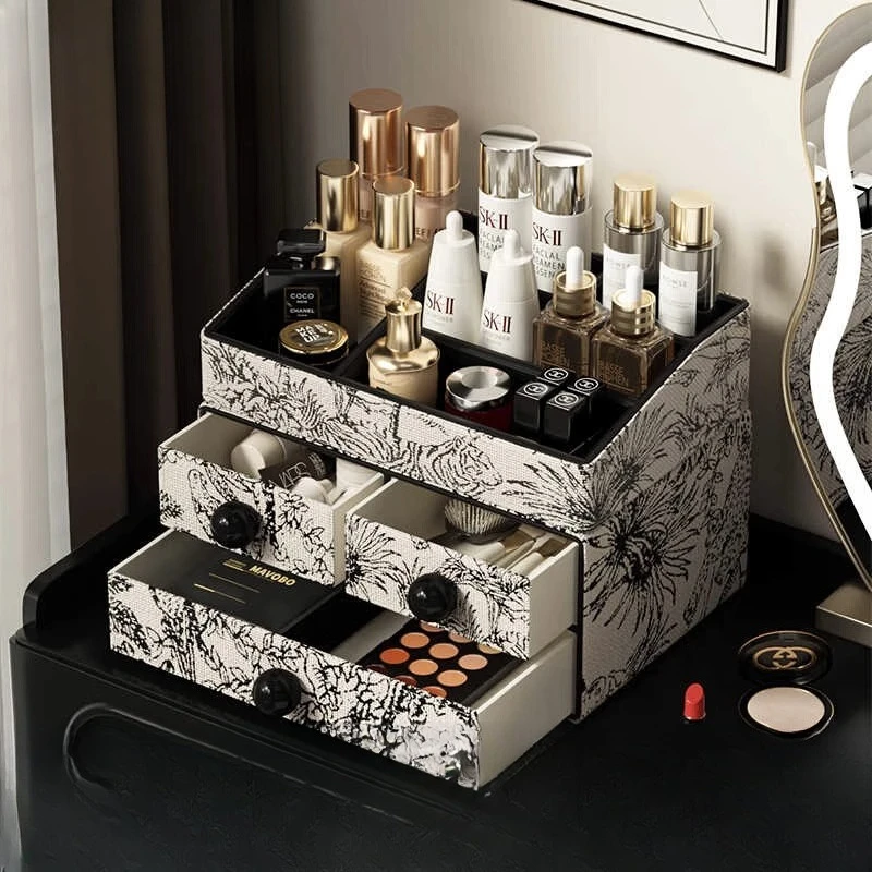

Cosmetics Storage Box Desktop Premium Sense Large Capacity Dresser Shelf
