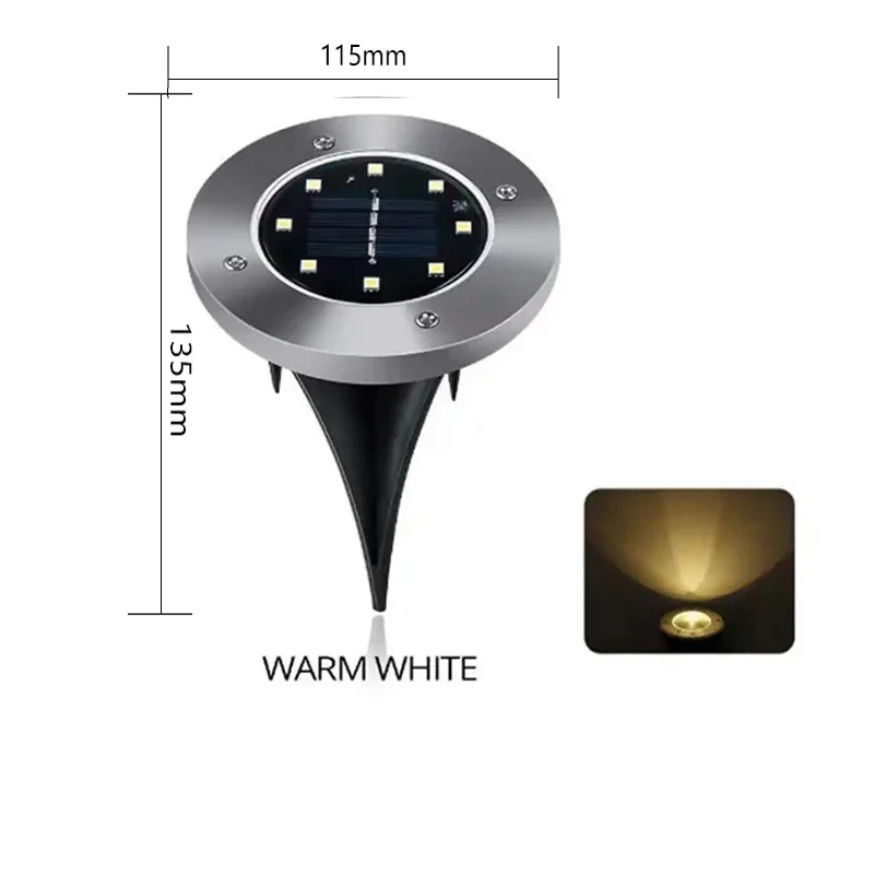 super-cheese 8/20LED Solar Power Disk Licht Outdoor Garten Solar U-licht Deck Licht Scheinwerfer Begraben Solar Led Lampe Garten decor 5