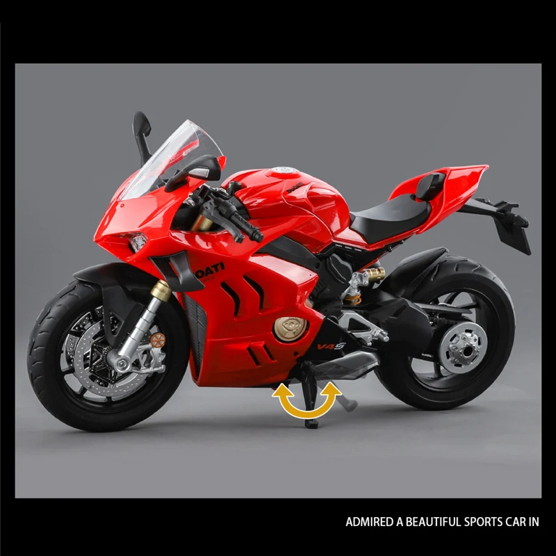 1/9 Panigale V4S Alloy Racing Motorcycle Diecasts Metal Street Sports Motorcycle Model Simulation With Light Childrens Toys Gift