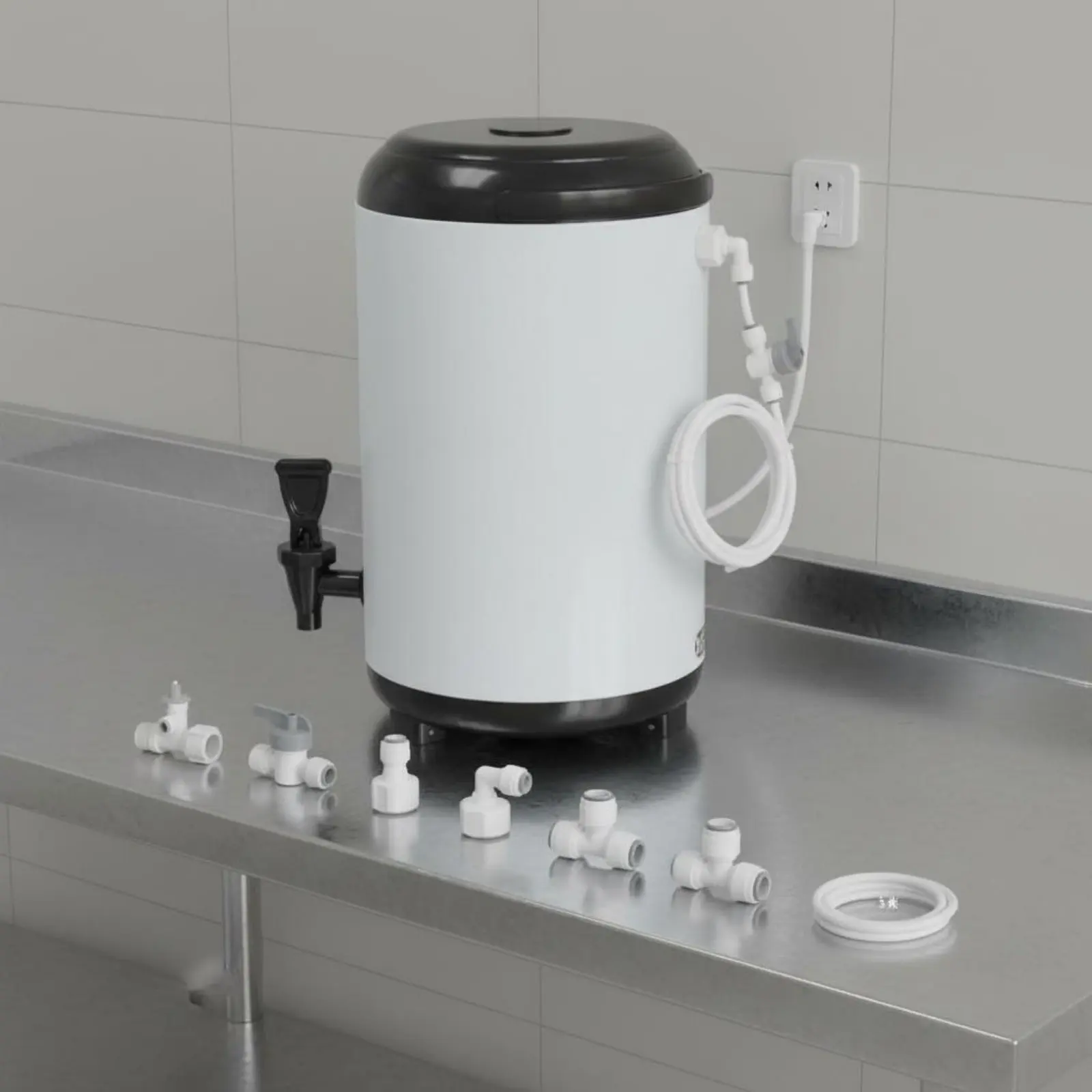 

Milk Tea Insulated Container Auto Shut-Closed When Full Insulated Tea Barrel Hot and Cold Beverage Dispenser Double Walled