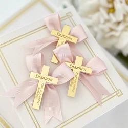 20/50/100pcs Personalized Engraved Acrylic Cross Grail Baby Wedding Table Centerpieces Holy Communion Baptist Cross Baptism