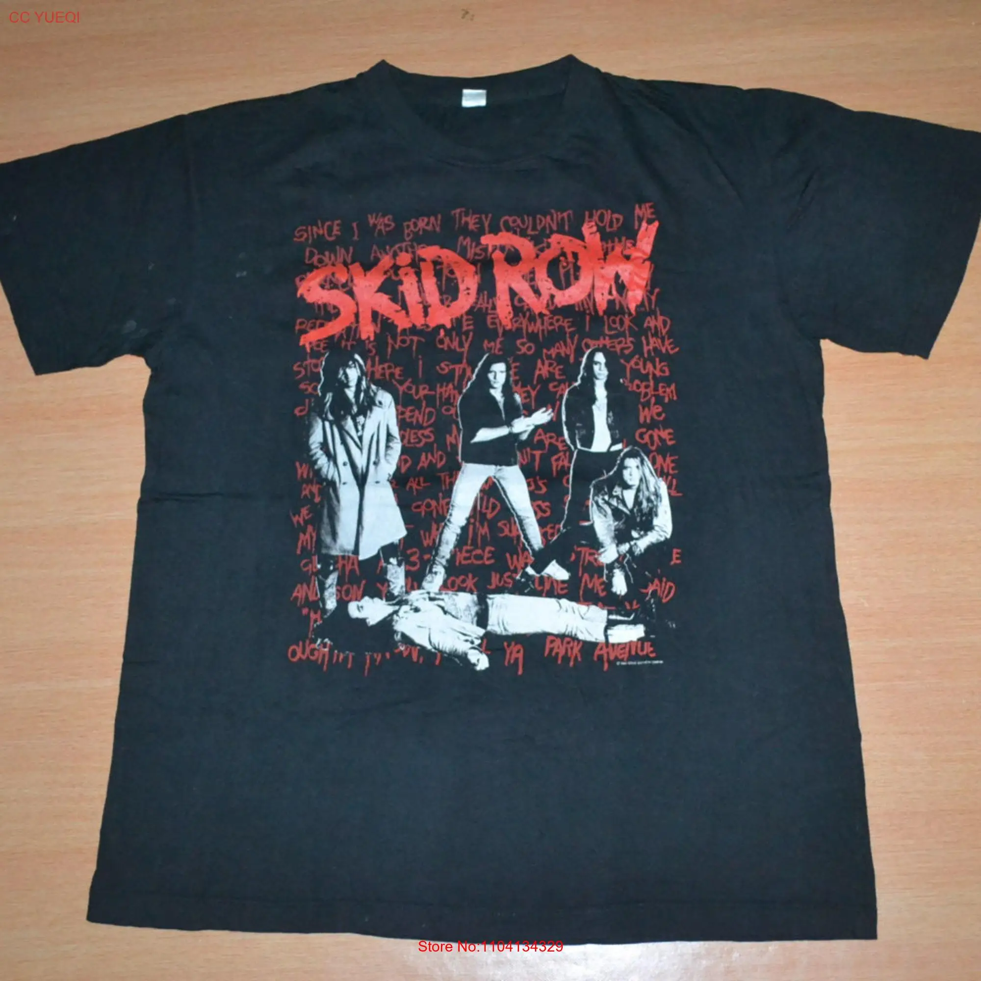 Vintage 1990 SKID ROW I Survived Tour Concert Promo album rare 80s T shirt long or short sleeves