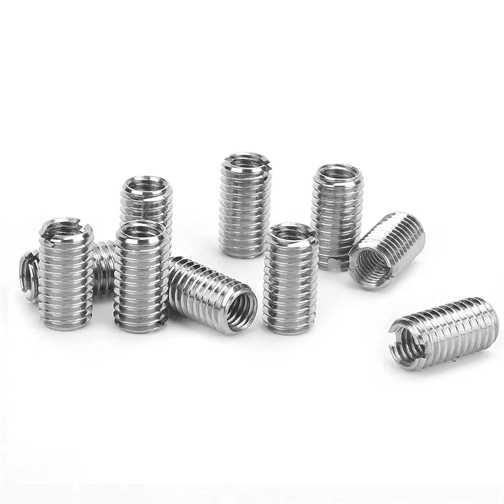 Versatile Thread Repair Tool for Efficient Solutions 10pcs Threaded Inserts M6X1 0 Inner M8X1 25 Outer Length 20MM