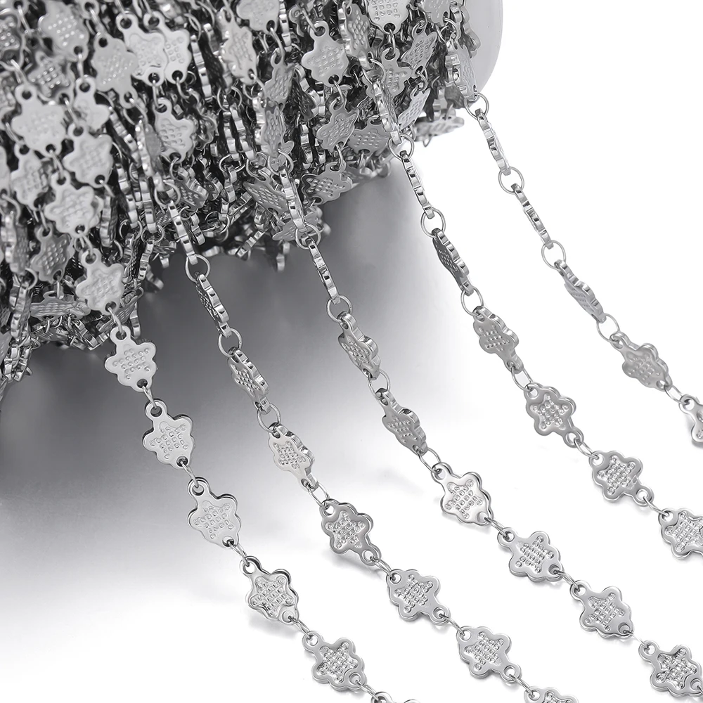 1m roestvrijstalen handgemaakte ketting reliëf ster maan hartvormige schakelkettingen voor doe-het-zelf armband taille ketting sieraden maken ketting