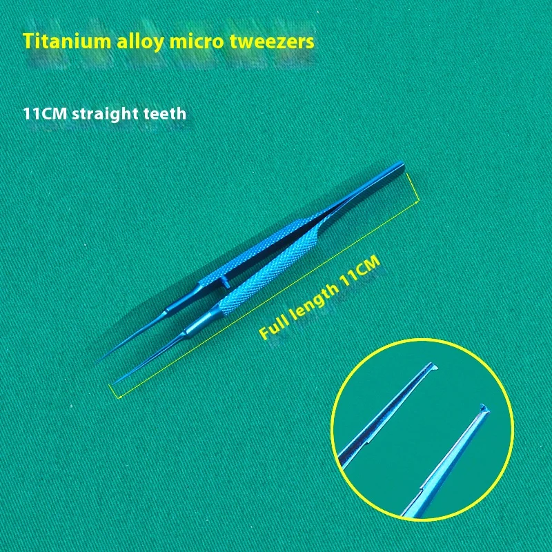

Медицинские офтальмологические микрощипцы 11 см с зубцами, круглая ручка, хирургические инструменты, эксперимент для животных, прямые платформенные щипцы
