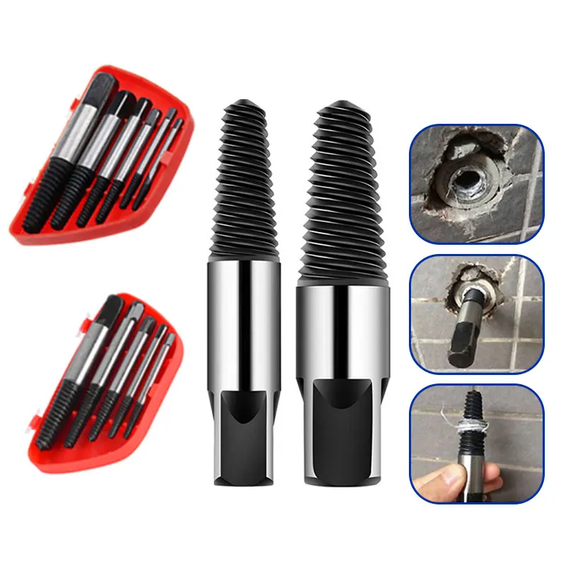 5pc Broken Wire Extractor 6pc Fine Tooth Broken Head Screw Removal Faucet Removal Tool Accessory Set