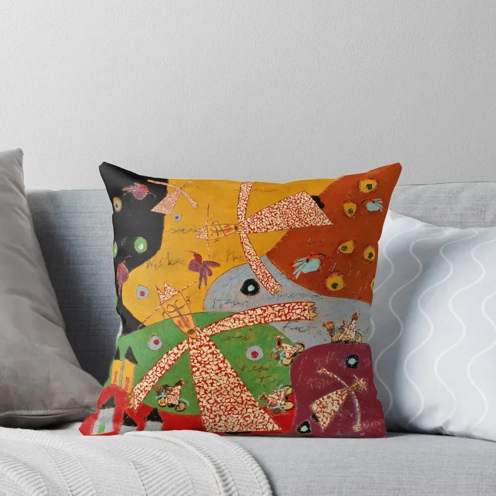 

Flying Golden Monks Throw Pillow Anime ornamental pillows Pillows Aesthetic Christmas Pillow Cases pillow