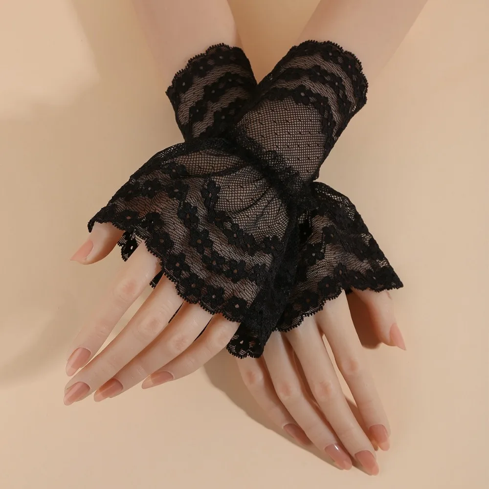 

Новые съемные белые кружевные манжеты для рук с вышивкой, аксессуары для нейл-арта