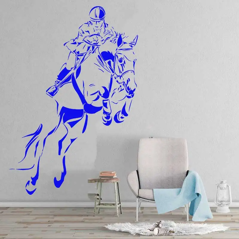 Horse Riding Horse Racing Wall Stickers Equestrian Tournament Racecourse Stables Bedroom Home Decor Art Vinyl Decals Unique Gift