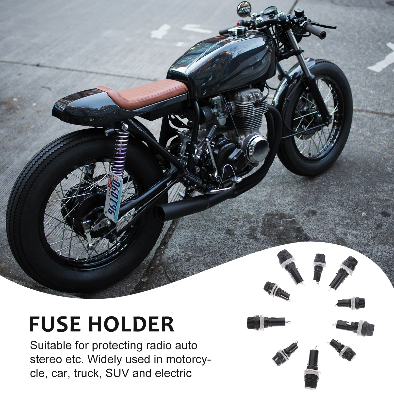 

16Pcs 5x20mm 6x30mm Fuse Holder Sockets Panel Mount Marine Car Truck Suv Electrical Equipment Protection Fuel Socket