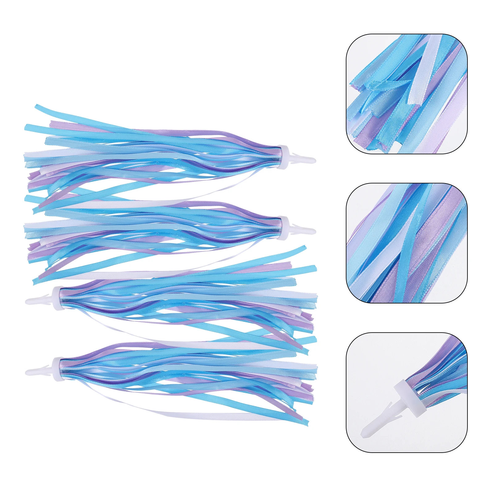 

Bike Streamers Handlebar Decoration Rainbow Tassels Scooter Ribbons For Bicycle Wrinkle-Free Durable Pp Pet Material