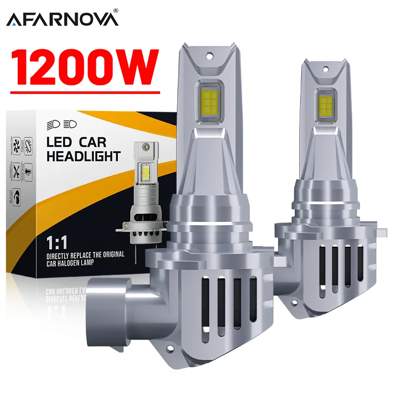 

H7 H4Turbo LED Canbus Light Мини-фара 1:1 Размер Беспроводная 9005 Автомобильные светодиодные фары H1 9006 H11 с вентилятором 6000K Белый