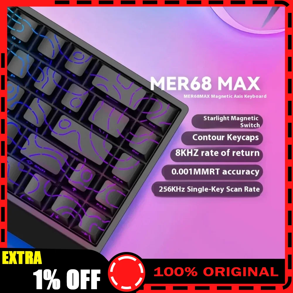 

Новая механическая клавиатура с магнитным переключателем IROK Mercury68 Max Carotmas Mercury 68 8000 Гц RT0,001 мм, игровая клавиатура, подарок