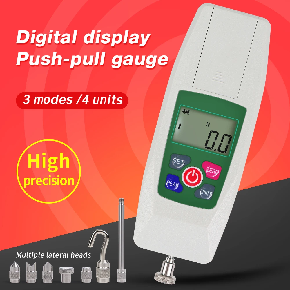 

100N Digital Push Pull Force Gauge Portable KF-100 Force Meter 10KG 22Lb 360Oz Mini Dynamometer Push Tension Pressure Tester