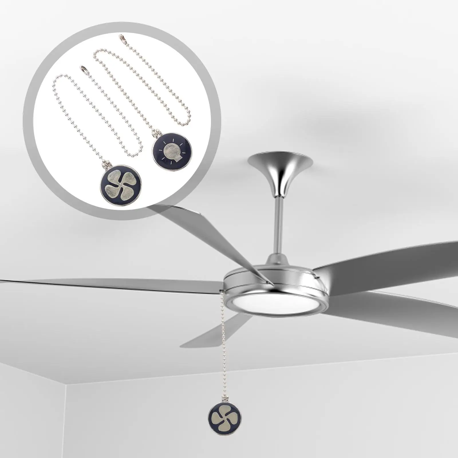 2Pcs Ceiling Fan Pull Chain Hanging Light Pendant Blue Cord Replacement Practical Bedroom Living Room Hallway Lighting