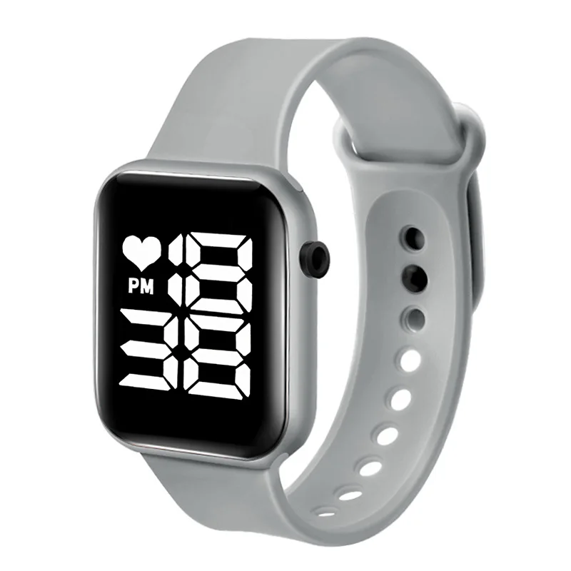 ساعة يد رقمية إلكترونية للنساء والرجال ، ساعة رياضية للأطفال ، شاشة كبيرة ، مصباح LED مربع ، طالب ، علامة تجارية