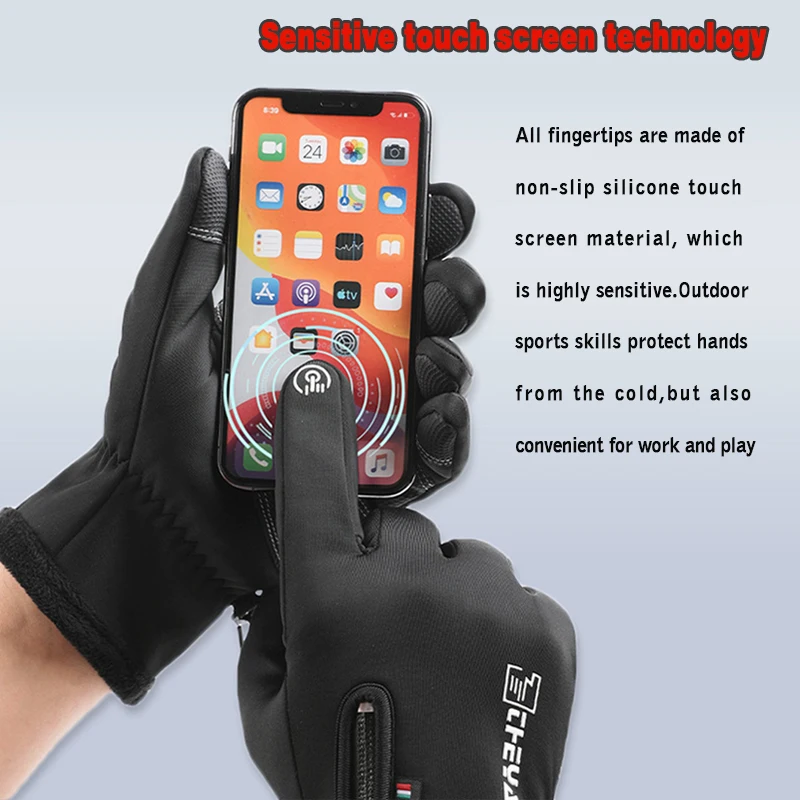 Winter Gloves for Men Womens Waterproof Cycling Gloves Touch Screen Anti-Slip Gloves running skiing hiking rock climbing