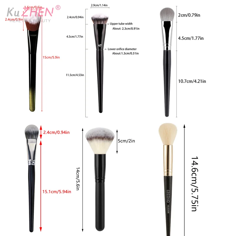 Brocha para colorete tipo pendiente de fibra Artificial para mejillas, colorete en polvo portátil, herramienta cosmética de maquillaje para contorno de cara, mujeres y niñas principiantes