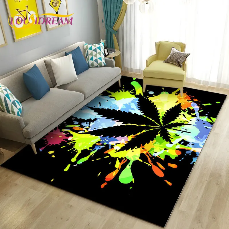 Nhạc Reggae Người Jamaica Lá Phong Khăn Trải, Thảm Thảm Cho Phòng Ngủ Phòng Khách Sofa ADSC0012 Trang Trí, bé Chơi Chống Trơn Trượt Sàn