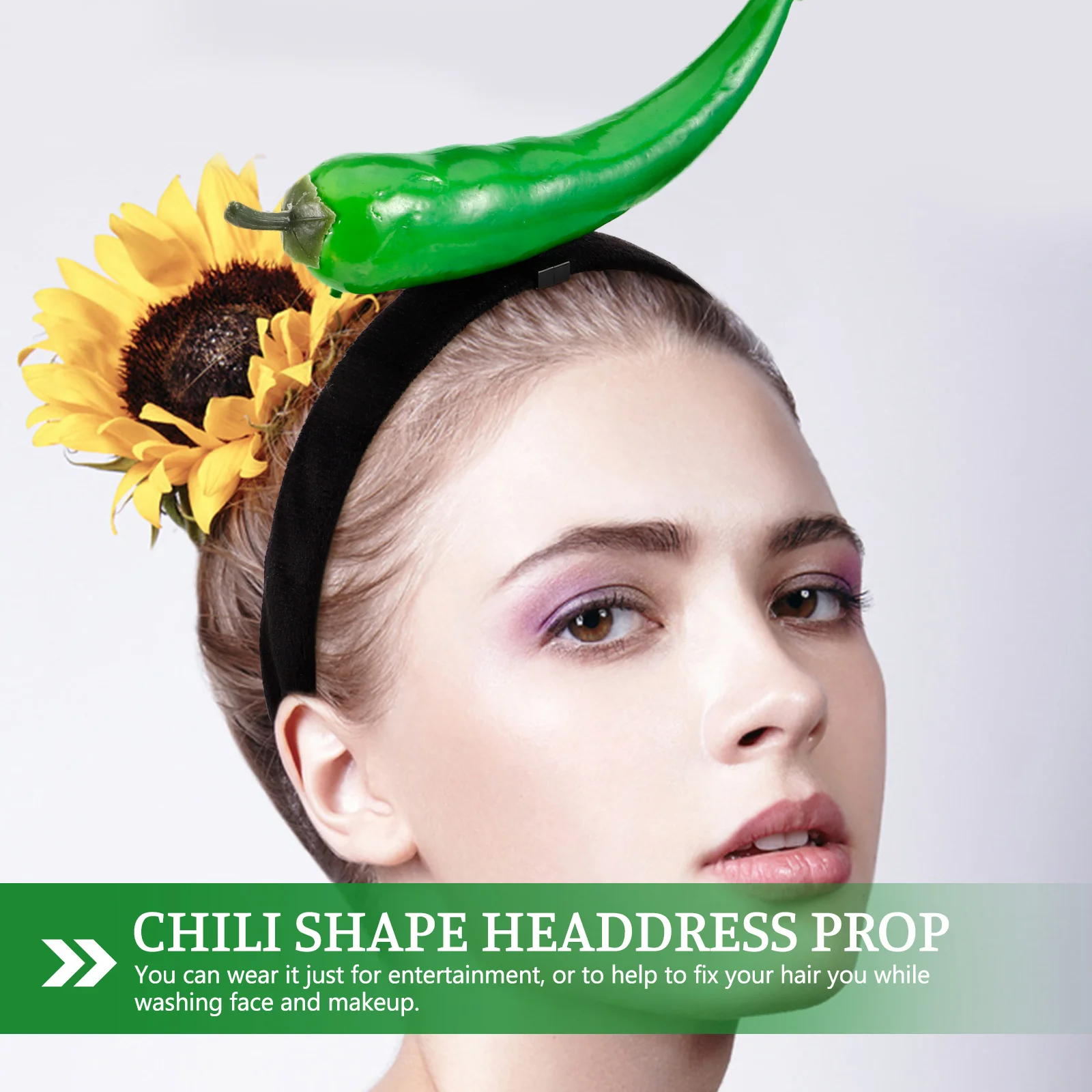 

Festival Chili Pepper Shaped Hair Hoop Green Comfortable Headband for Women Cute Unique Headdress Lovely Party Accessories