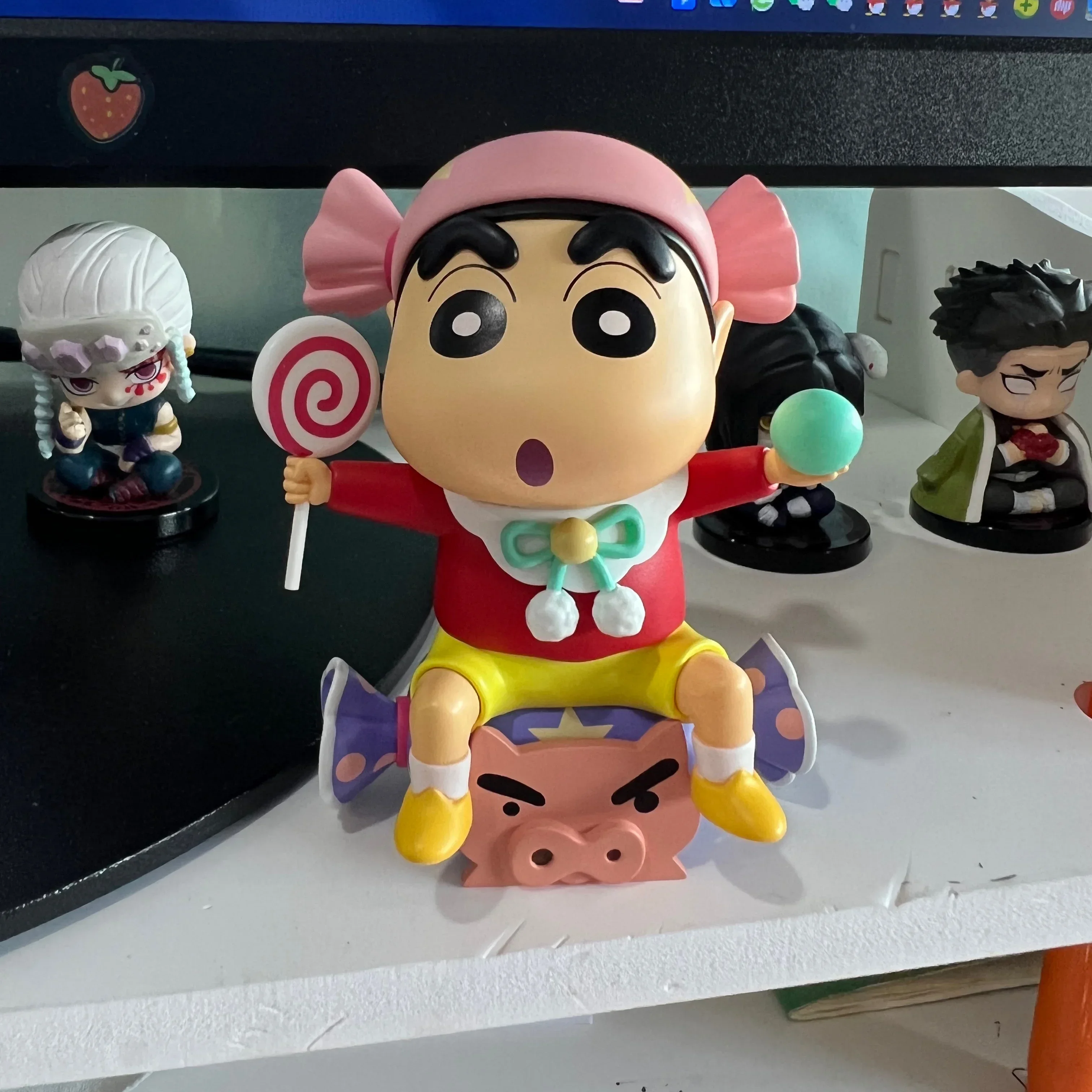 Cartoon Crayon Shin Chan Dessert Time Series Action Figurine Anime Figure Car Decor Coom Decorations Toys Models Cute Gifts