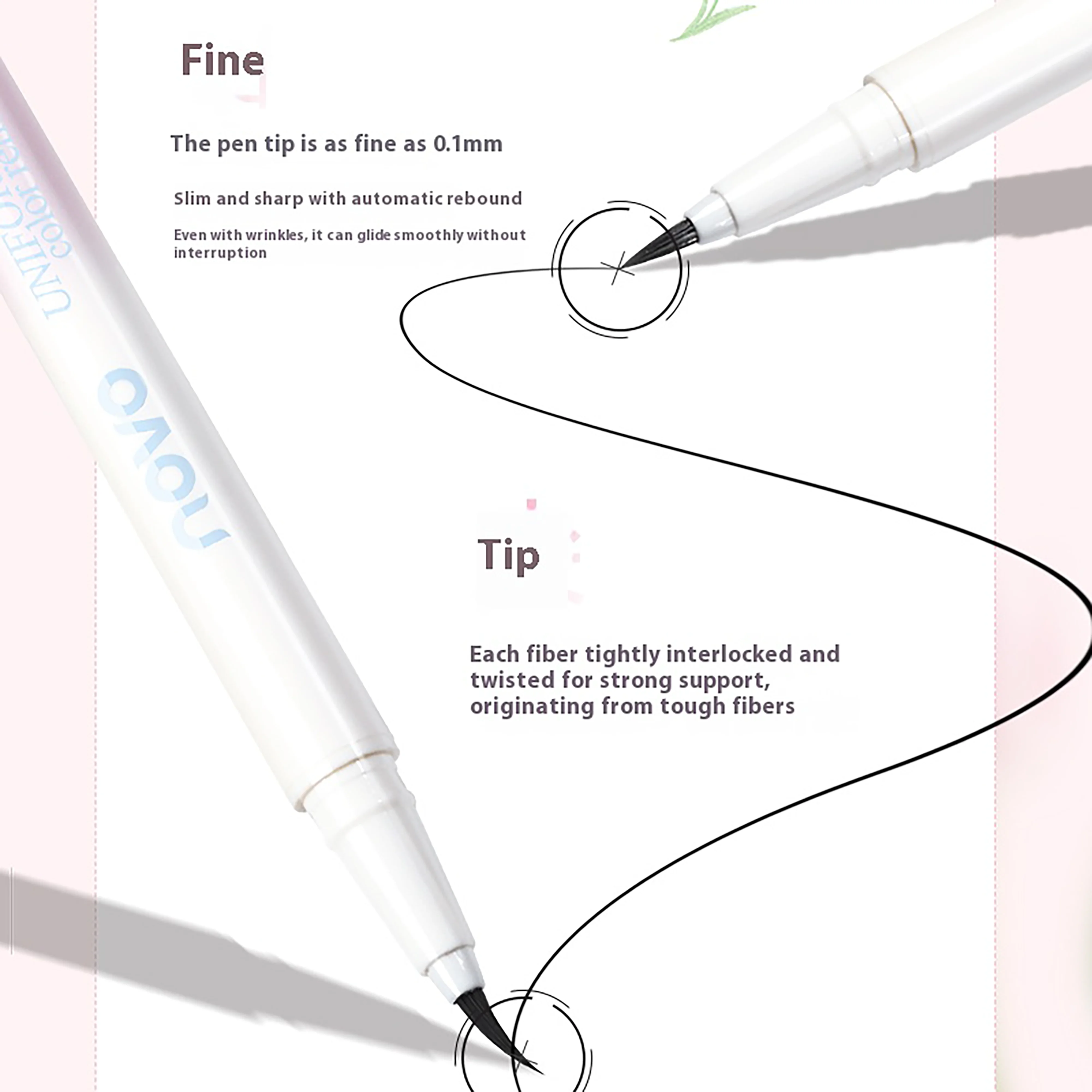 NOVO Wasserfester, schweißbeständiger und wischfester flüssiger Eyeliner-Stift mit langlebiger, schnell trocknender Formel
