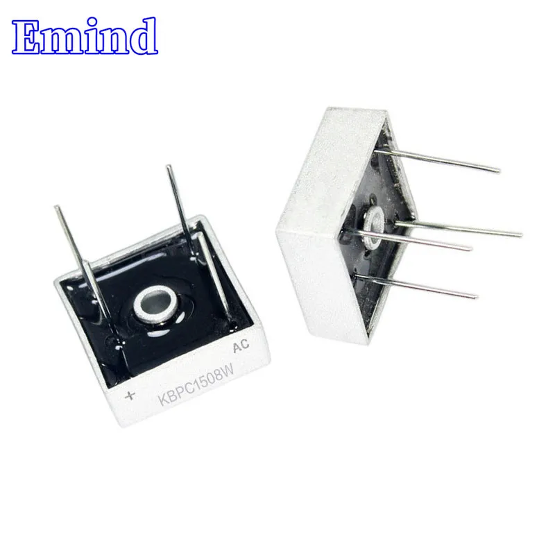 3/10/20/50/100Pcs KBPC1508W Bridge Rectifier DIP-4 Square Bridge 15A/800V GBU Footprint Bridge Stack Cutable Feet