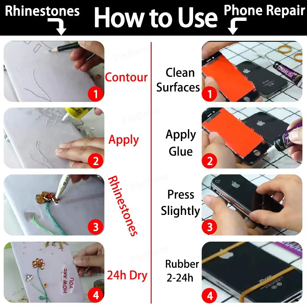 شفاف أسود الغراء الهاتف المتكلم ساعة إصلاح سوبر لاصق الغطاء الخلفي الإطار شاشة Lcd تسرب T8000 E7000 T9000 Zhanlida #3