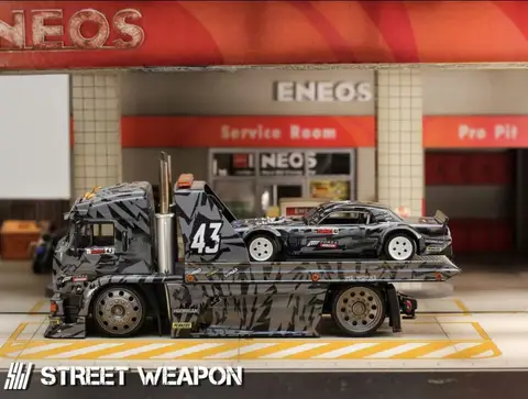 SW 1:64 1965 Mustang Hoonicorn RTR V3 HORZON KamaZ trailer limited499 Diecast Collector's Vehicle Model Car