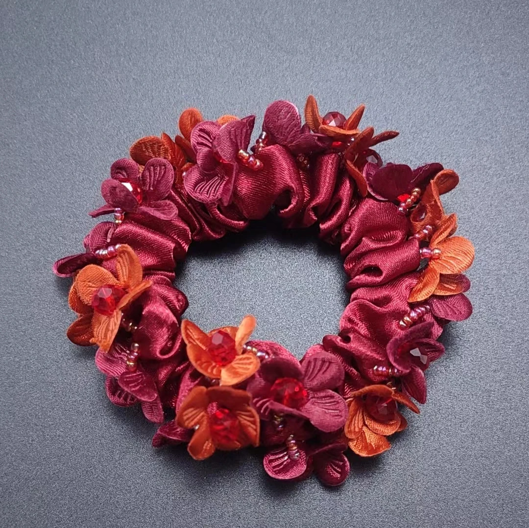 Dickdarm-Haarband, hochwertiges Haar-Accessoire, Kopfschmuck, Blume, koreanische Mode, Damen-Haarseil, Nadel Jepкики Волос – Detail 9