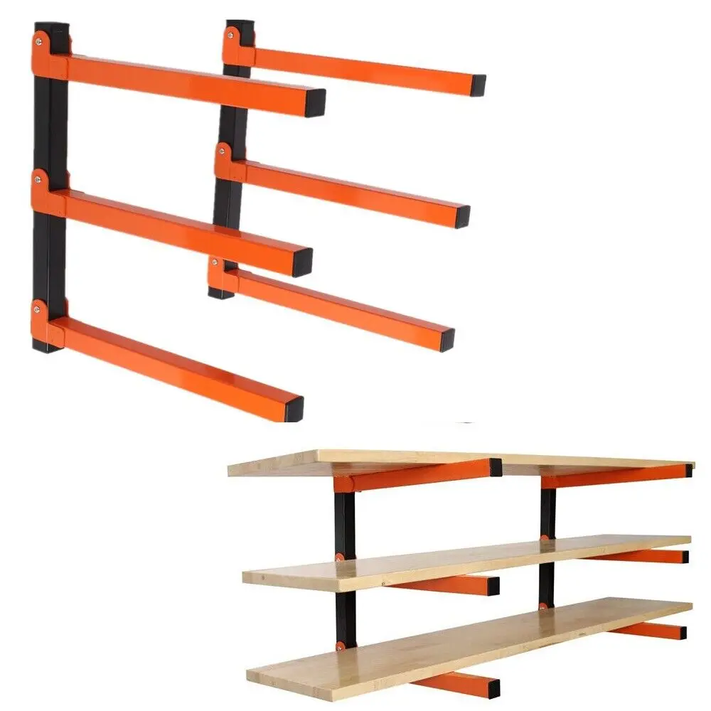 Imagem -02 - Wall Mount Organizador de Madeira e Armazenamento de Madeira Metal Rack com Níveis Uso Interior e Exterior Garagem Organizador Arranjo Ferramenta