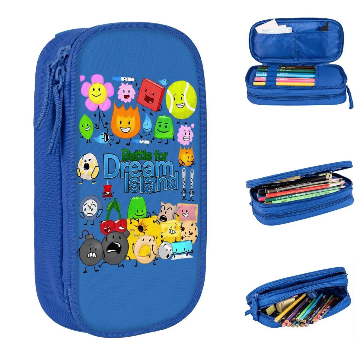 

BFDI Inanimate Insanity Cartoon Pencil Cases Creative Battle for Dream Island Pen Bag for Student Large Storage Gift Pencilcases