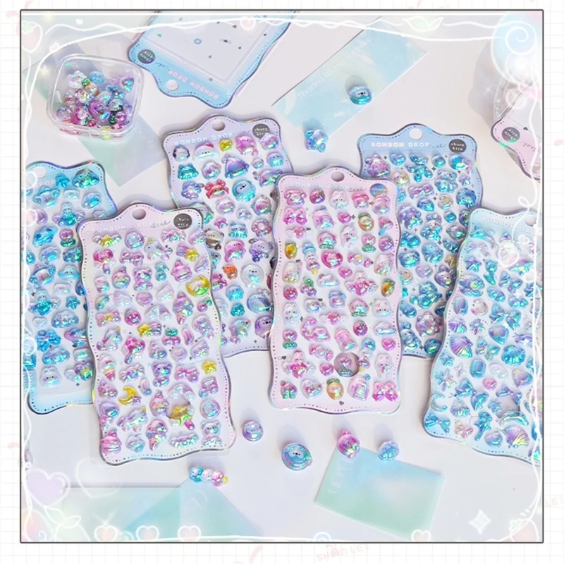 Handabend -Aufkleber Notebook Phone Case Scrapbooks Entzückender 3D -Reliefaufkleber 601D