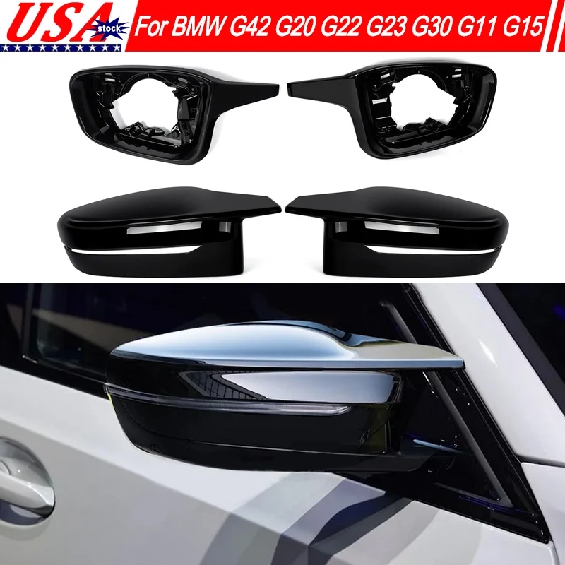 

Rearview Mirror Shell For BMW G42 G20 G22 G23 G26 G28 G80 G82 G83 G11 Gloss Black Mirror Cover Cap Housing M5 Style 4PCS