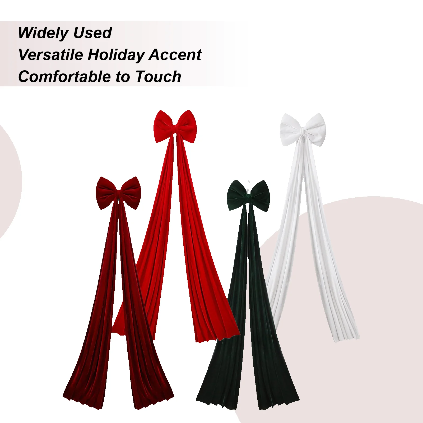 Extra Large Christmas Bow 6.6 Ft Festive Decorations Oversized Tree Topper Velvet Bows For Home Wall Stairs Fireplace Porch