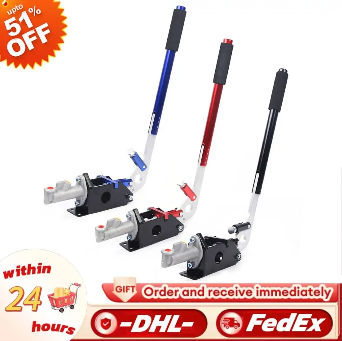 Gioco universale Freno a mano Fly Off Drift Freno a mano Vertikal Stehend Rallye Nero/Rosso/Blu Lega di alluminio