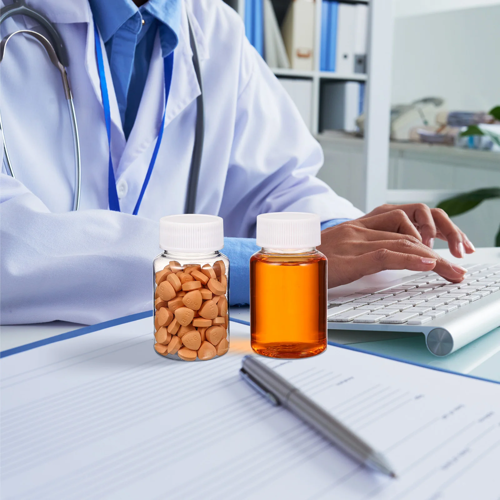 

12pcs 80Ml Pet Plastic Pill Bottles Clear Container For Vitamins Pills Capsules Storage Waterproof Screw Lid Medicine Holder